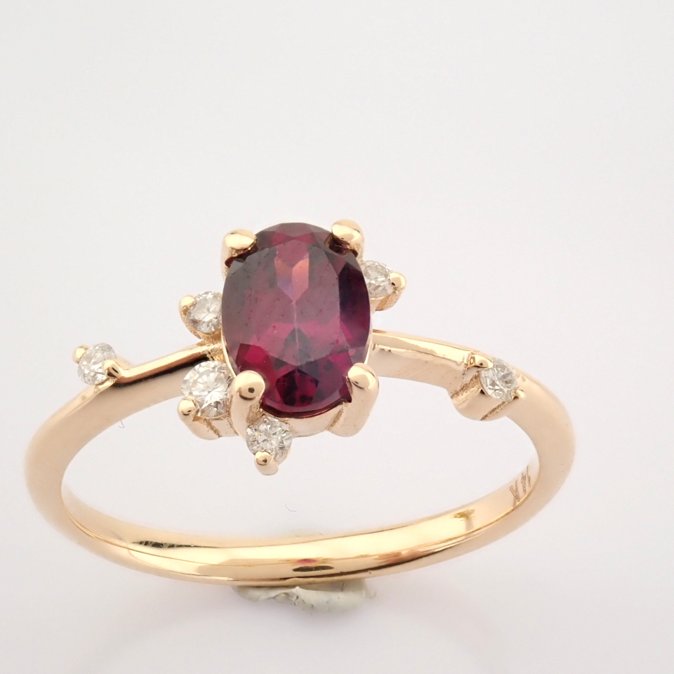 Certificated 14K Rose/Pink Gold Diamond & Rodalite Ring - Image 5 of 10