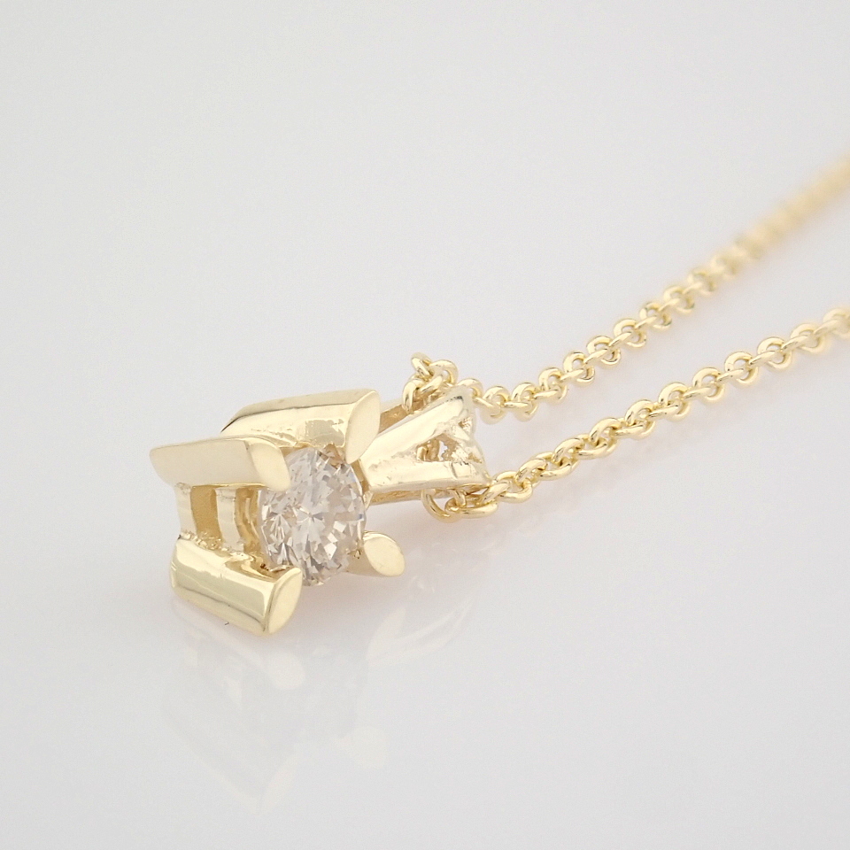 Certificated 14K Yellow Gold Diamond Solitaire Necklace - Image 5 of 8