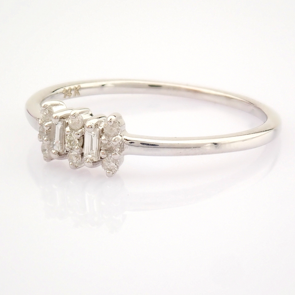 Certificated 14K White Gold Diamond Ring - Image 5 of 9