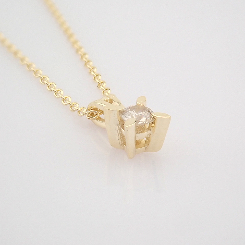 Certificated 14K Yellow Gold Diamond Solitaire Necklace - Image 2 of 8