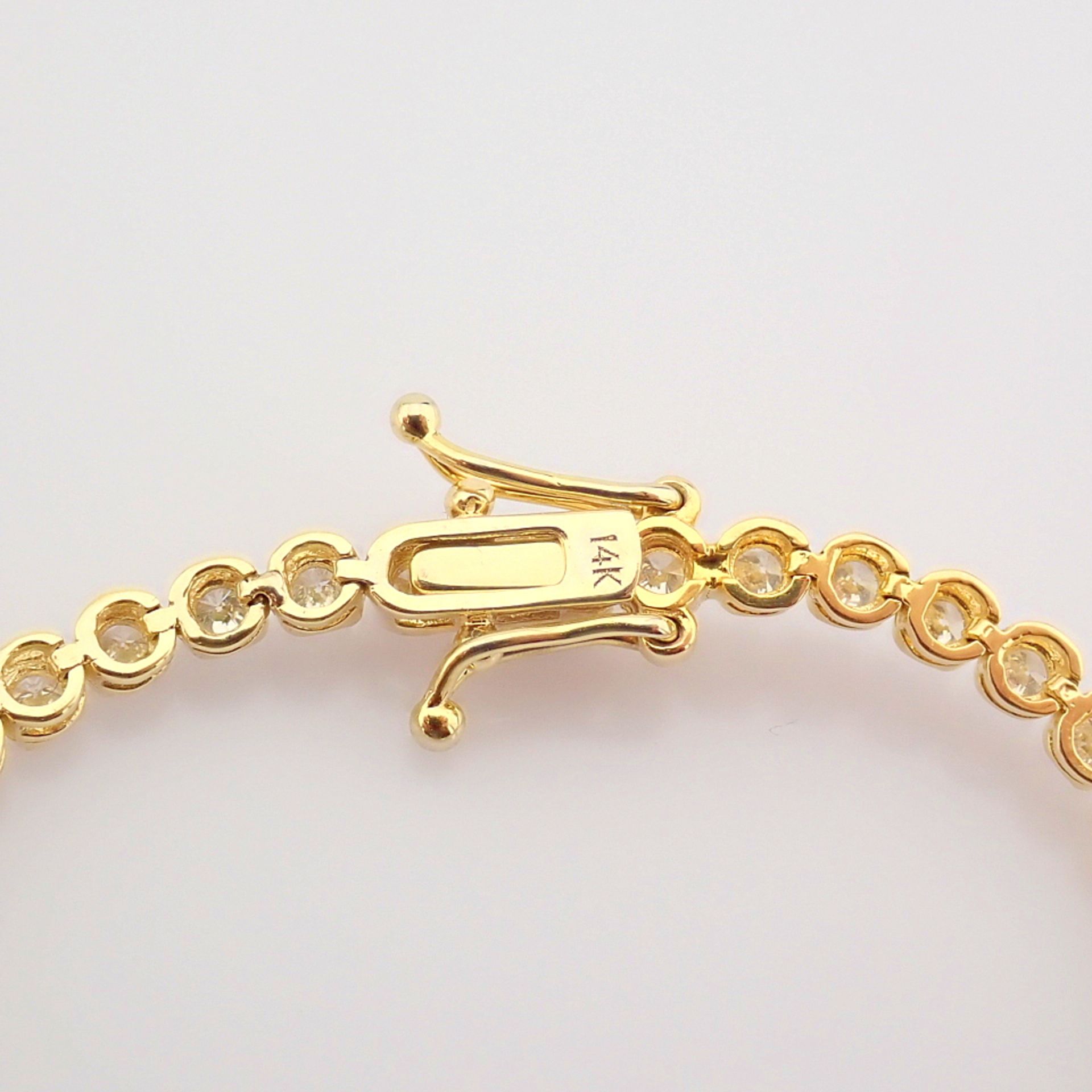 Certificated 14K Yellow Gold Diamond Bracelet - Image 10 of 12