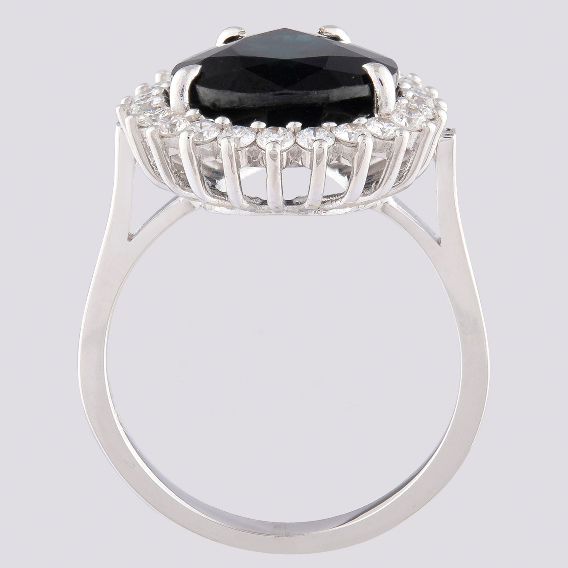 Certificated 14K White Gold Diamond & Sapphire Ring - Image 2 of 4