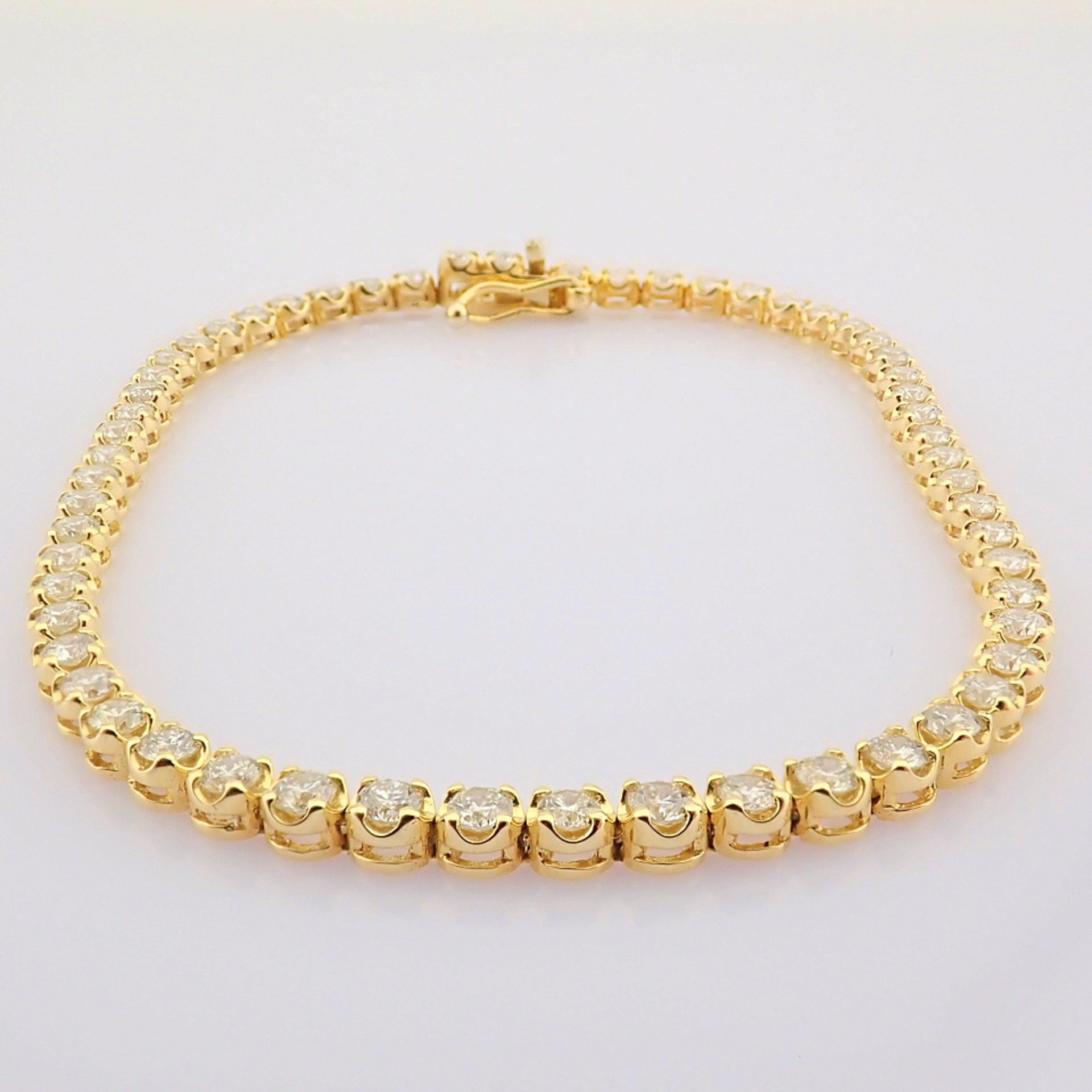 Certificated 14K Yellow Gold Diamond Bracelet - Image 8 of 12