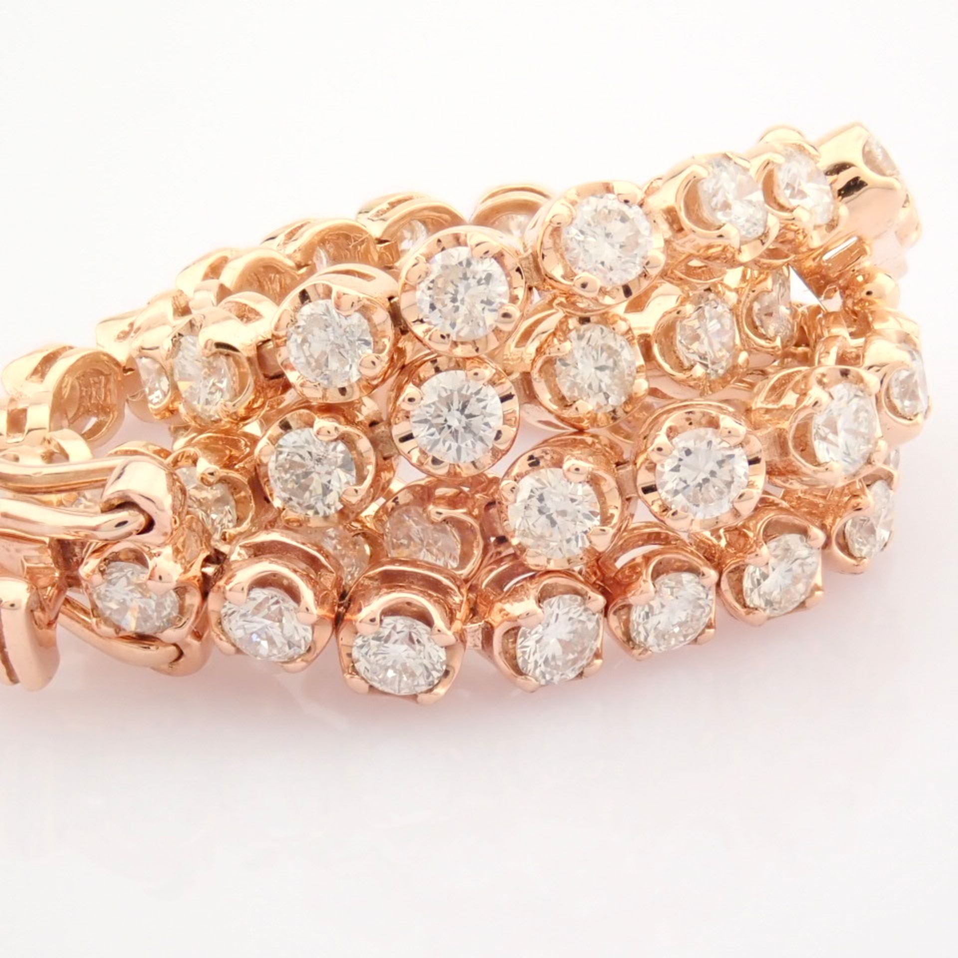 Certificated 14K Rose/Pink Gold Diamond Bracelet - Image 7 of 16