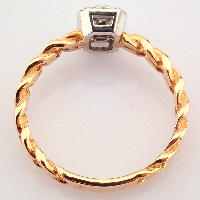 Certificated 14K White and Rose Gold Diamond Ring - Image 4 of 8
