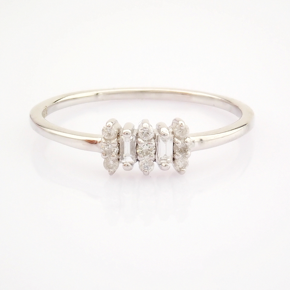 Certificated 14K White Gold Diamond Ring - Image 4 of 9