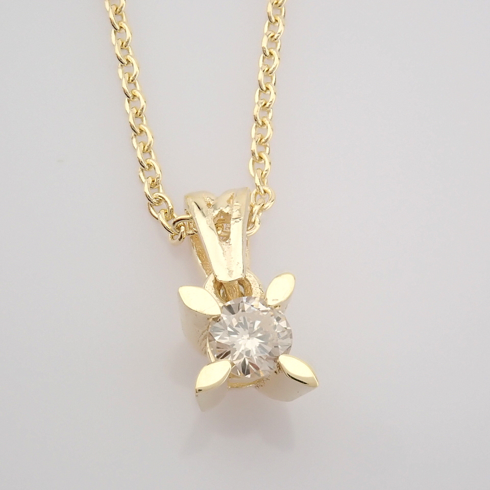 Certificated 14K Yellow Gold Diamond Solitaire Necklace - Image 3 of 8