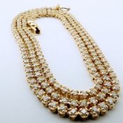 Certificated 14K Yellow Gold Diamond Necklace