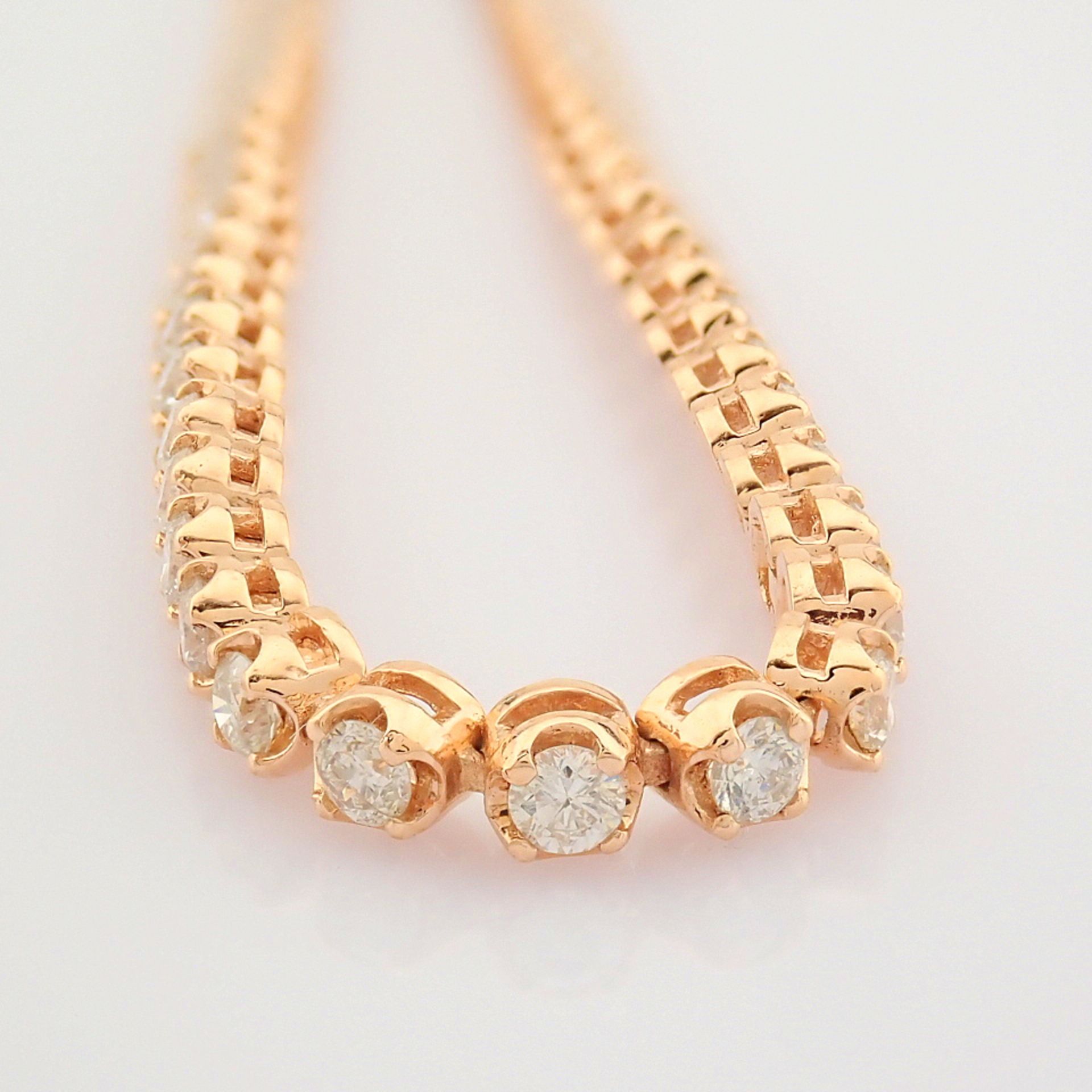 Certificated 14K Rose/Pink Gold Diamond Bracelet - Image 3 of 16