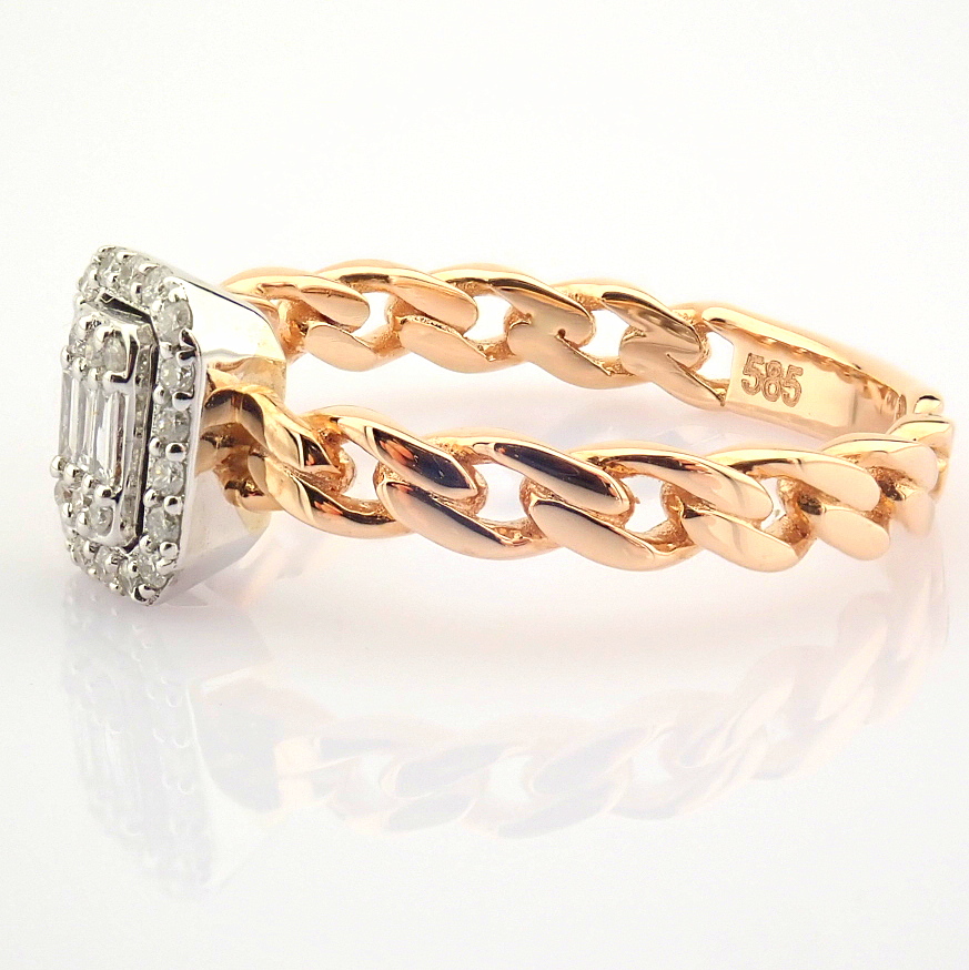 Certificated 14K White and Rose Gold Diamond Ring - Image 7 of 8