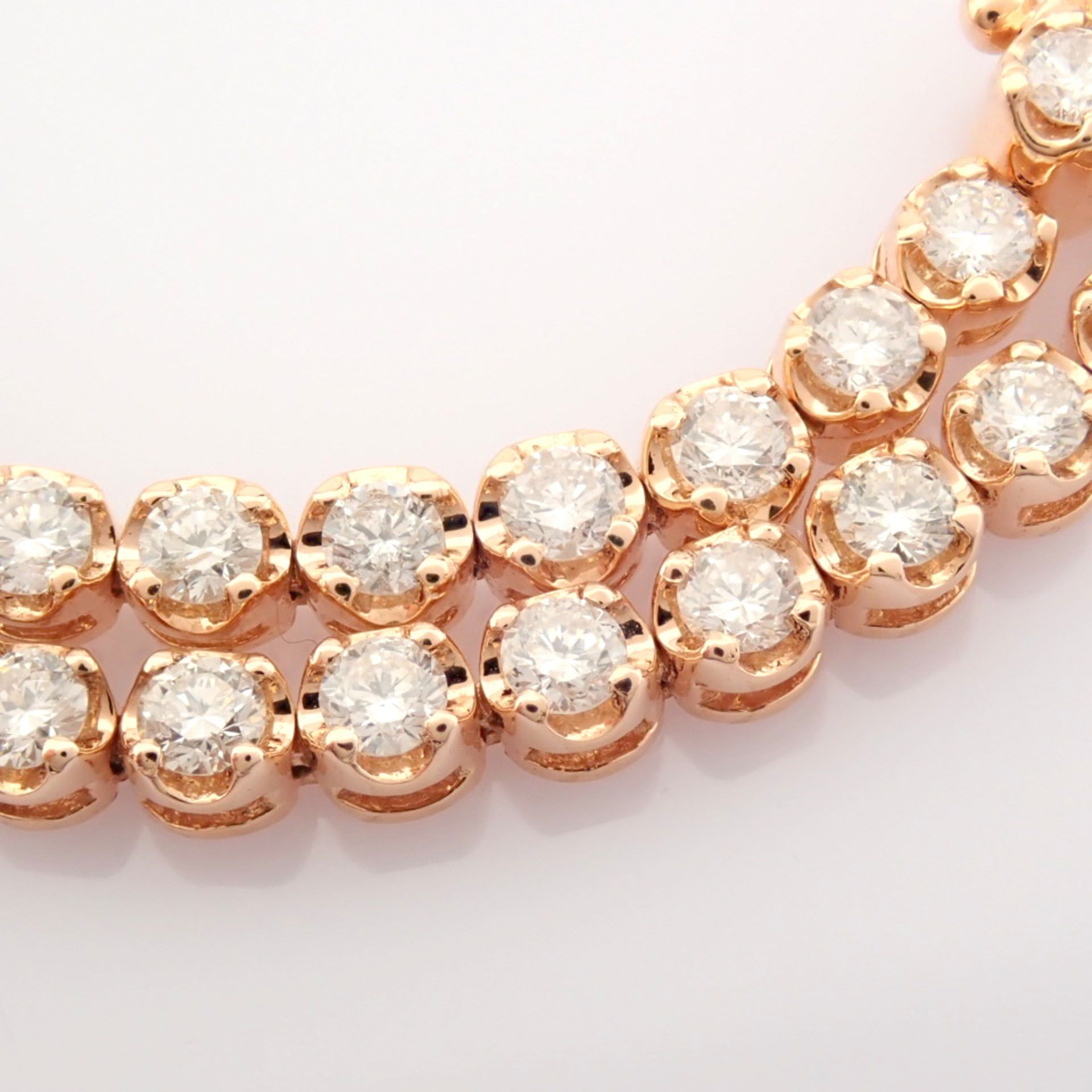 Certificated 14K Rose/Pink Gold Diamond Bracelet - Image 9 of 16