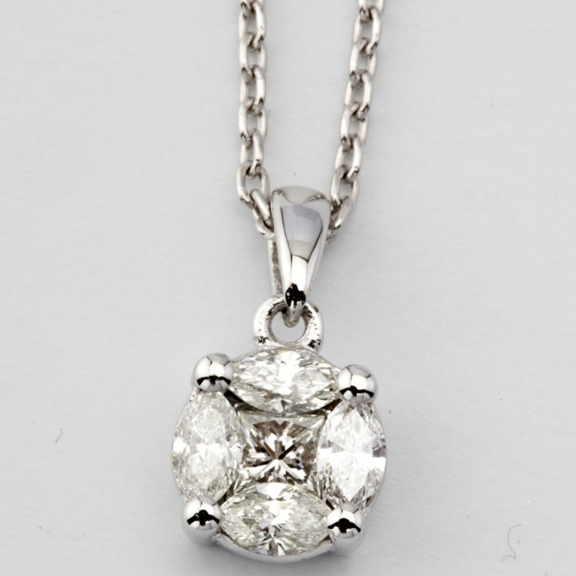 Certificated 14K White Gold Diamond Pendant - Image 7 of 7