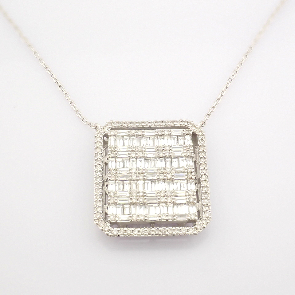Certificated 14K White Gold Diamond Necklace - Image 2 of 11