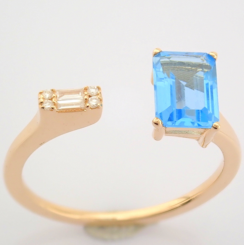 IDL Certificated 14K Rose/Pink Gold Baguette Diamond & Diamond Ring (Total 1.17 ct Stone)