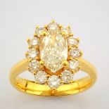 IDL Certificated 18K Yellow Gold Diamond Ring (Total 3.01 ct Stone)