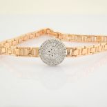 IDL Certificated 14K White and Rose Gold Diamond & Baguette Diamond Bracelet (Total 0.52 ct Stone)