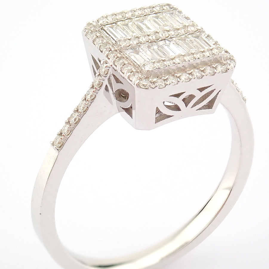 IDL Certificated 14K White Gold Diamond Ring (Total 0.53 ct Stone) - Image 5 of 12