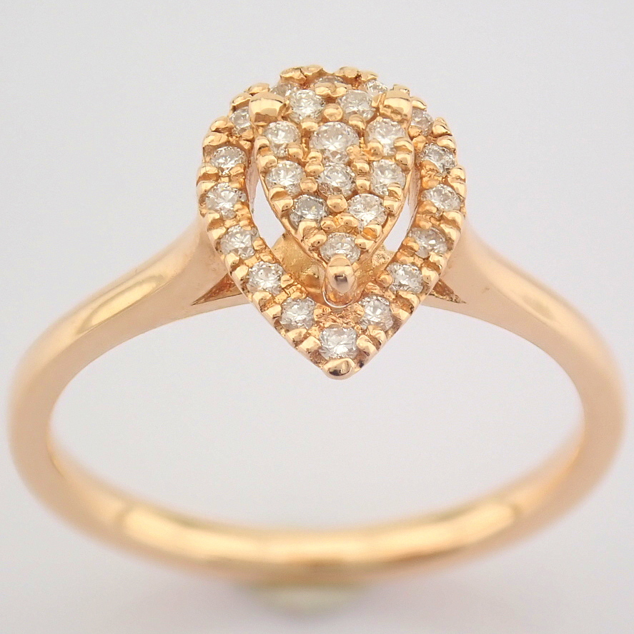IDL Certificated 14K Rose/Pink Gold Diamond Ring (Total 0.16 ct Stone) - Image 5 of 8