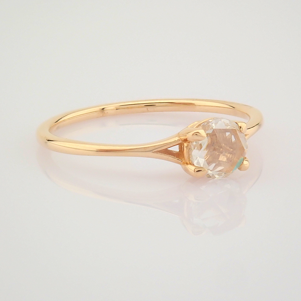 IDL Certificated 14K Rose/Pink Gold Rose Cut Diamond Ring (Total 0.2 ct Stone) - Image 7 of 8