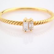 IDL Certificated 14k Rose/Pink Gold Baguette Diamond Ring (Total 0.1 ct Stone)