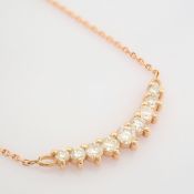 IDL Certificated 14K Rose/Pink Gold Diamond Necklace (Total 0.56 ct Stone)