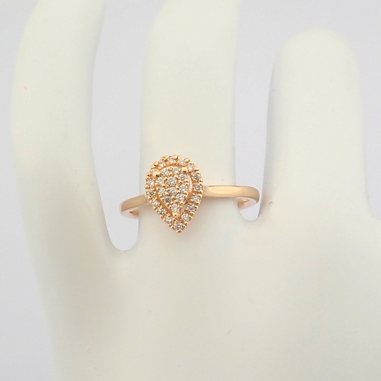 IDL Certificated 14K Rose/Pink Gold Diamond Ring (Total 0.16 ct Stone) - Image 4 of 8