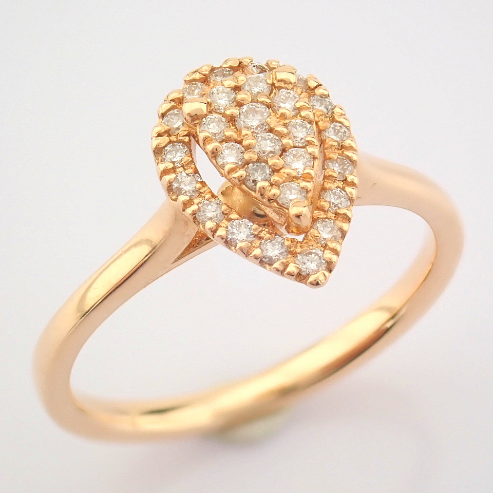 IDL Certificated 14K Rose/Pink Gold Diamond Ring (Total 0.16 ct Stone) - Image 6 of 8