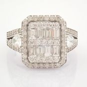 IDL Certificated 14K White Gold Diamond Ring (Total 1.65 ct Stone)