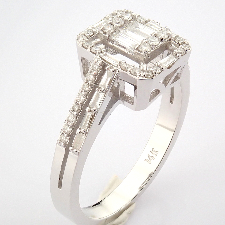IDL Certificated 14K White Gold Diamond Ring (Total 0.43 ct Stone) - Image 11 of 13