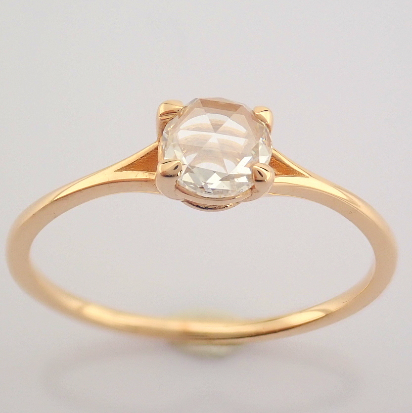 IDL Certificated 14K Rose/Pink Gold Rose Cut Diamond Ring (Total 0.2 ct Stone)