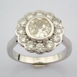 IDL Certificated 18K White Gold Diamond Ring (Total 2.17 ct Stone)