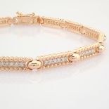 IDL Certificated 14K Rose/Pink Gold Diamond Bracelet (Total 0.52 ct Stone)