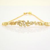 IDL Certificated 14K Yellow Gold Fancy Diamond Bracelet (Total 0.84 ct Stone)