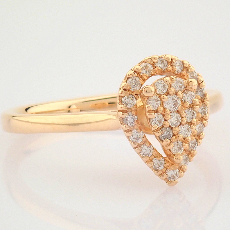 IDL Certificated 14K Rose/Pink Gold Diamond Ring (Total 0.16 ct Stone) - Image 8 of 8