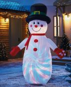 (6L) 9x Christmas Items. 2x 6ft Inflatable Snowman With Disco Light Outdoor. 1x 6ft Inflatable Dino