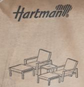 (Mz) 1x Hartman Magna Garden Furniture Set. 2x Reclining Lounge Chairs And Footstools. 1x 48cm Squa