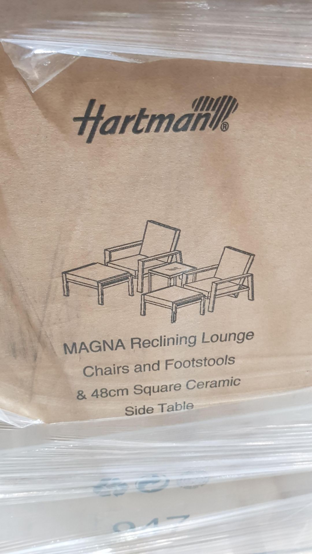 (Mz) 1x Hartman Magna Garden Furniture Set. 2x Reclining Lounge Chairs And Footstools. 1x 48cm Squa - Image 3 of 3