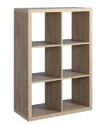 (Mz) 1x Living Elements Clever Cube 2x3 Cube Storage Unit Sanoma Oak Finish. (H)1110 x (W)760 x (D)