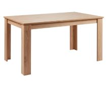 (Mz) 1x Marcy Dining Table Oak RRP £150. (L)150 x (W)90 x (H)76.5cm