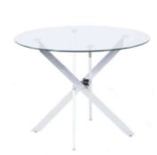 (Mz) 1x Sloane Glass Round Table RRP £200. (Diameter)100 x (H)75cm