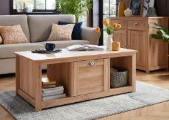 (Mz) 1x Marcy Sideboard Oak RRP £180. (L)100 x (W)44.8 x (H)83cm