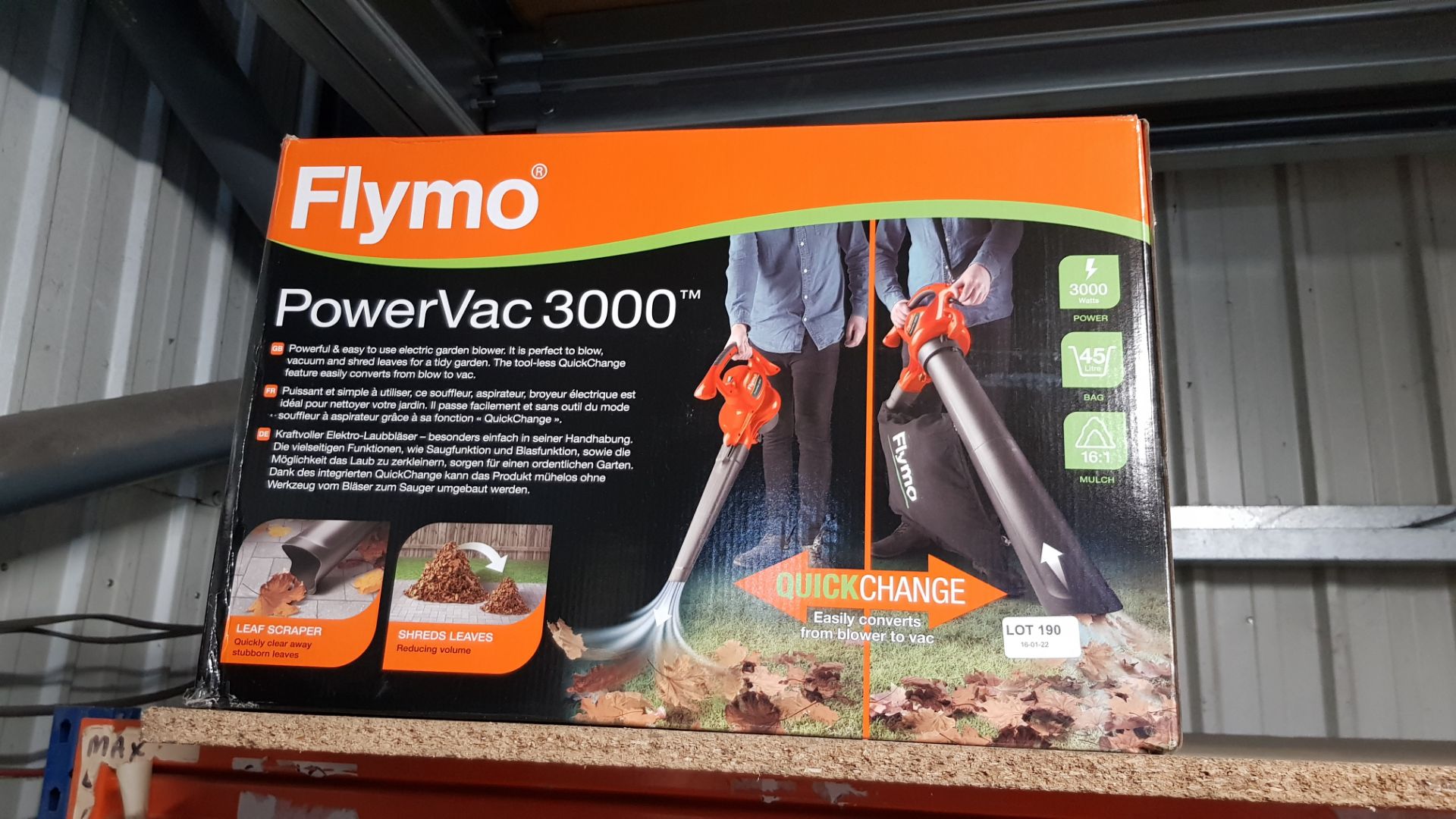 (13A) 1x Flymo PowerVac 3000 RRP £89.99 - Image 4 of 4