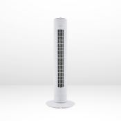 (7G) 9x Mixed Heating / Fan Items. 2x Arlec 31” Tower Fan White With Timer. 1x Stylec 31” White Tow