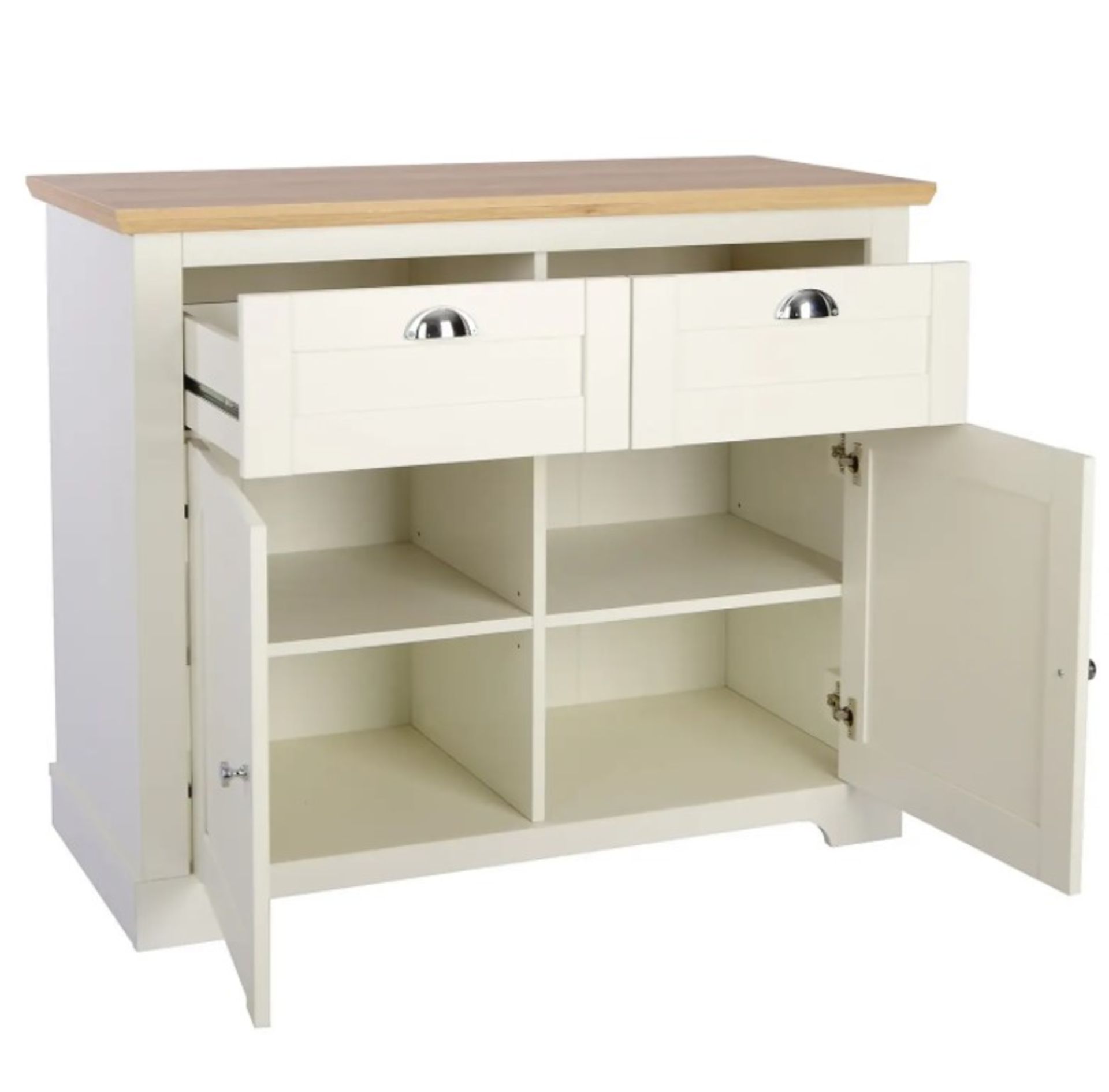 (Mz) 1x Diva Compact Sideboard Ivory RRP £180. (L100.5x W44.8x H83cm) - Image 2 of 3