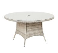 (Mz) 1x Hartington Florence Collection 6 Seater Rattan Dining Table With Toughened Glass Top.