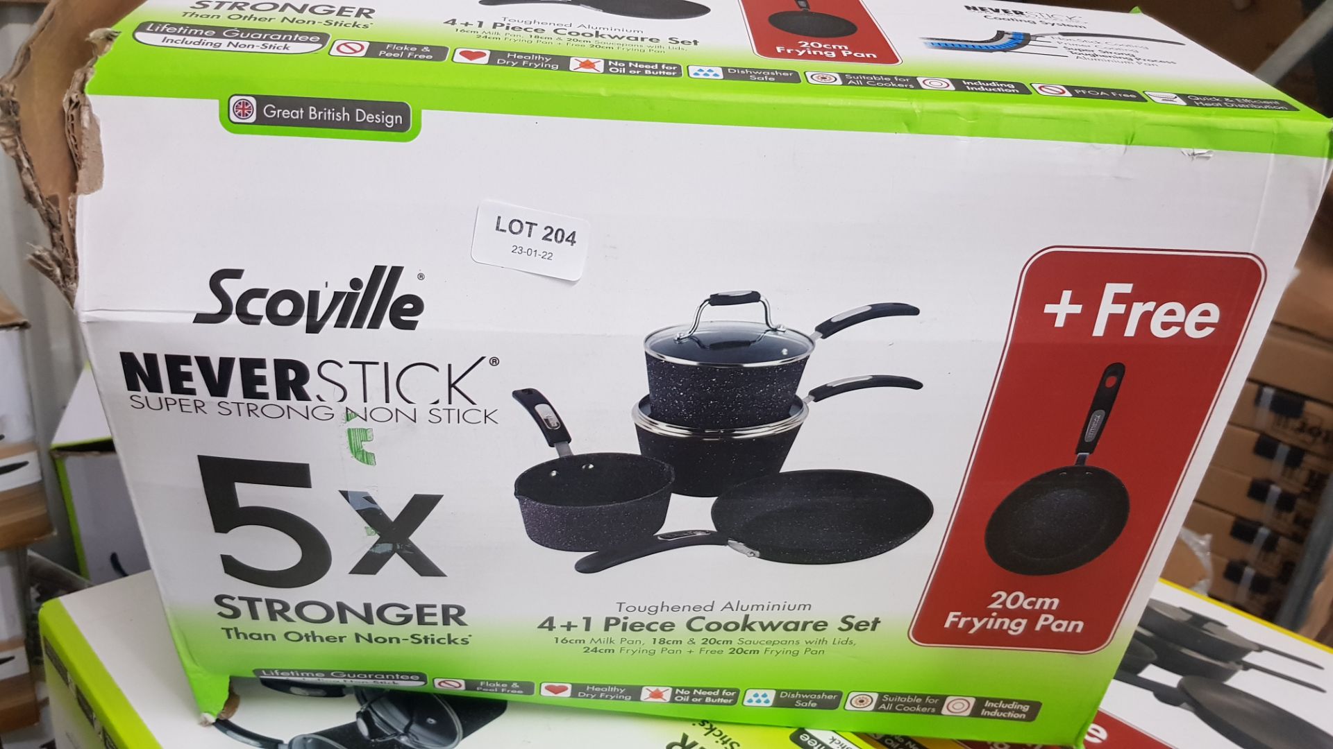 (Mz) 1x Scoville NeverStick 4+1 Piece Toughened Aluminium Saucepan Set RRP £65. - Image 3 of 3