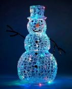 (6M) 5x Christmas Items. 2x Snowman Spun Acrylic Multicoloured LED Silhouette Outdoors RRP £70 Each
