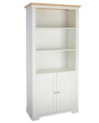 (Mz) 1x Diva Bookcase Ivory RRP £150. (L)79 x (W)39 x (H)180cm