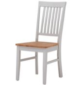 (11F) 2x Henlow Dining Chairs. Solid Oak Topped Chairs RRP £100. (H95x W43.5 x D59cm).