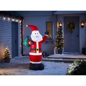 (6N) 13x Christmas Items. 3x 6ft Inflatable Santa With Sack Outdoor. 3x 5ft Inflatable Igloo And Pe